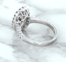 Load image into Gallery viewer, 3.68ct. Oval GIA Certified Blue Sapphire Ring with Diamond Halo in 18K White Gold