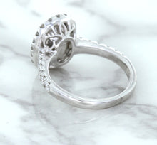 Load image into Gallery viewer, 3.68ct. Oval GIA Certified Blue Sapphire Ring with Diamond Halo in 18K White Gold