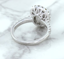 Load image into Gallery viewer, 3.68ct. Oval GIA Certified Blue Sapphire Ring with Diamond Halo in 18K White Gold