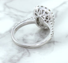 Load image into Gallery viewer, 3.68ct. Oval GIA Certified Blue Sapphire Ring with Diamond Halo in 18K White Gold