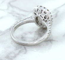 Load image into Gallery viewer, 3.68ct. Oval GIA Certified Blue Sapphire Ring with Diamond Halo in 18K White Gold