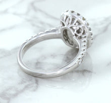 Load image into Gallery viewer, 3.68ct. Oval GIA Certified Blue Sapphire Ring with Diamond Halo in 18K White Gold