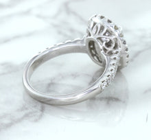 Load image into Gallery viewer, 3.68ct. Oval GIA Certified Blue Sapphire Ring with Diamond Halo in 18K White Gold