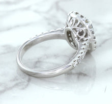 Load image into Gallery viewer, 3.68ct. Oval GIA Certified Blue Sapphire Ring with Diamond Halo in 18K White Gold