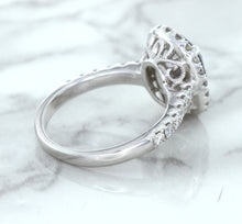 Load image into Gallery viewer, 3.68ct. Oval GIA Certified Blue Sapphire Ring with Diamond Halo in 18K White Gold