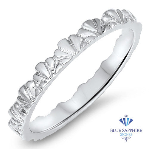 2.5mm Scalloped Band in 14K White Gold