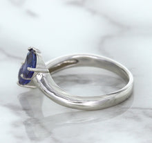 Load image into Gallery viewer, 1.11ctw Pear Blue Sapphire Snakehead Ring in 14K White Gold