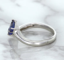 Load image into Gallery viewer, 1.11ctw Pear Blue Sapphire Snakehead Ring in 14K White Gold