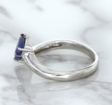 Load image into Gallery viewer, 1.11ctw Pear Blue Sapphire Snakehead Ring in 14K White Gold