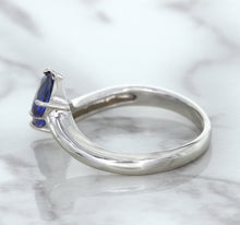 Load image into Gallery viewer, 1.11ctw Pear Blue Sapphire Snakehead Ring in 14K White Gold