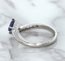 Load image into Gallery viewer, 1.11ctw Pear Blue Sapphire Snakehead Ring in 14K White Gold