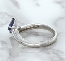 Load image into Gallery viewer, 1.11ctw Pear Blue Sapphire Snakehead Ring in 14K White Gold