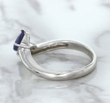 Load image into Gallery viewer, 1.11ctw Pear Blue Sapphire Snakehead Ring in 14K White Gold