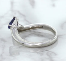 Load image into Gallery viewer, 1.11ctw Pear Blue Sapphire Snakehead Ring in 14K White Gold