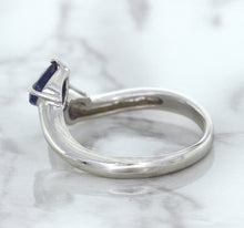 Load image into Gallery viewer, 1.11ctw Pear Blue Sapphire Snakehead Ring in 14K White Gold
