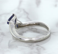 Load image into Gallery viewer, 1.11ctw Pear Blue Sapphire Snakehead Ring in 14K White Gold