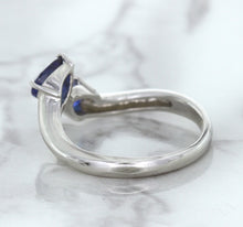 Load image into Gallery viewer, 1.11ctw Pear Blue Sapphire Snakehead Ring in 14K White Gold