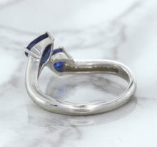 Load image into Gallery viewer, 1.11ctw Pear Blue Sapphire Snakehead Ring in 14K White Gold