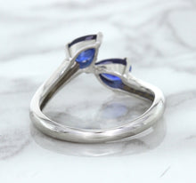Load image into Gallery viewer, 1.11ctw Pear Blue Sapphire Snakehead Ring in 14K White Gold