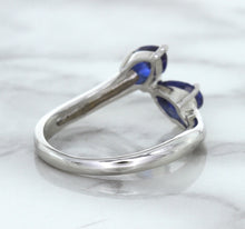 Load image into Gallery viewer, 1.11ctw Pear Blue Sapphire Snakehead Ring in 14K White Gold