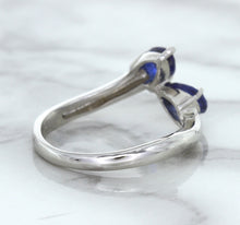 Load image into Gallery viewer, 1.11ctw Pear Blue Sapphire Snakehead Ring in 14K White Gold