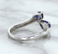 Load image into Gallery viewer, 1.11ctw Pear Blue Sapphire Snakehead Ring in 14K White Gold