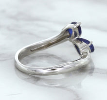 Load image into Gallery viewer, 1.11ctw Pear Blue Sapphire Snakehead Ring in 14K White Gold