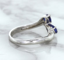 Load image into Gallery viewer, 1.11ctw Pear Blue Sapphire Snakehead Ring in 14K White Gold