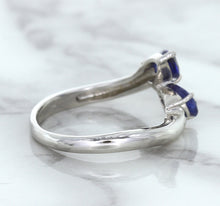 Load image into Gallery viewer, 1.11ctw Pear Blue Sapphire Snakehead Ring in 14K White Gold