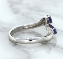 Load image into Gallery viewer, 1.11ctw Pear Blue Sapphire Snakehead Ring in 14K White Gold