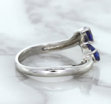 Load image into Gallery viewer, 1.11ctw Pear Blue Sapphire Snakehead Ring in 14K White Gold