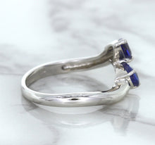 Load image into Gallery viewer, 1.11ctw Pear Blue Sapphire Snakehead Ring in 14K White Gold