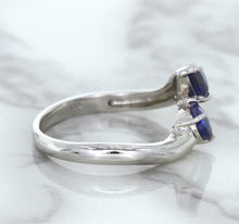 Load image into Gallery viewer, 1.11ctw Pear Blue Sapphire Snakehead Ring in 14K White Gold