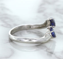 Load image into Gallery viewer, 1.11ctw Pear Blue Sapphire Snakehead Ring in 14K White Gold
