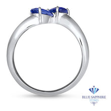 Load image into Gallery viewer, 1.11ctw Pear Blue Sapphire Snakehead Ring in 14K White Gold