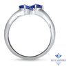 1.11ctw Pear Blue Sapphire Snakehead Ring in 14K White Gold