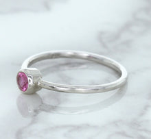Load image into Gallery viewer, 0.19ct Round Pink Sapphire Ring in 14K White Gold