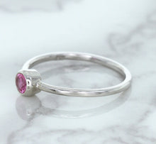 Load image into Gallery viewer, 0.19ct Round Pink Sapphire Ring in 14K White Gold