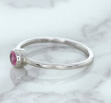 Load image into Gallery viewer, 0.19ct Round Pink Sapphire Ring in 14K White Gold