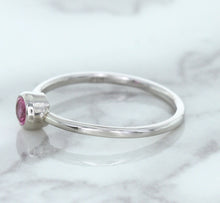 Load image into Gallery viewer, 0.19ct Round Pink Sapphire Ring in 14K White Gold