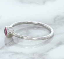 Load image into Gallery viewer, 0.19ct Round Pink Sapphire Ring in 14K White Gold