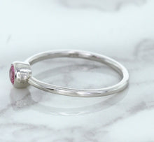 Load image into Gallery viewer, 0.19ct Round Pink Sapphire Ring in 14K White Gold