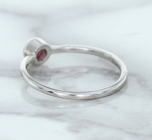 Load image into Gallery viewer, 0.19ct Round Pink Sapphire Ring in 14K White Gold