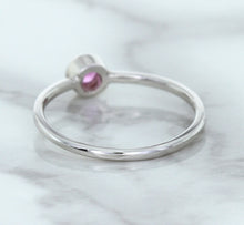 Load image into Gallery viewer, 0.19ct Round Pink Sapphire Ring in 14K White Gold