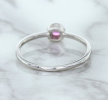 Load image into Gallery viewer, 0.19ct Round Pink Sapphire Ring in 14K White Gold
