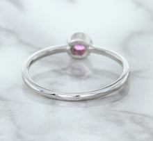 Load image into Gallery viewer, 0.19ct Round Pink Sapphire Ring in 14K White Gold