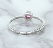 Load image into Gallery viewer, 0.19ct Round Pink Sapphire Ring in 14K White Gold