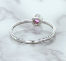 Load image into Gallery viewer, 0.19ct Round Pink Sapphire Ring in 14K White Gold