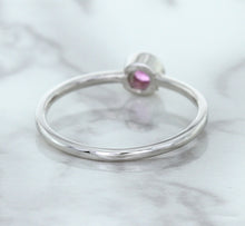 Load image into Gallery viewer, 0.19ct Round Pink Sapphire Ring in 14K White Gold