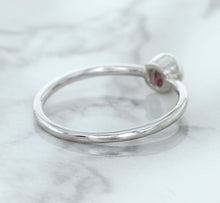 Load image into Gallery viewer, 0.19ct Round Pink Sapphire Ring in 14K White Gold